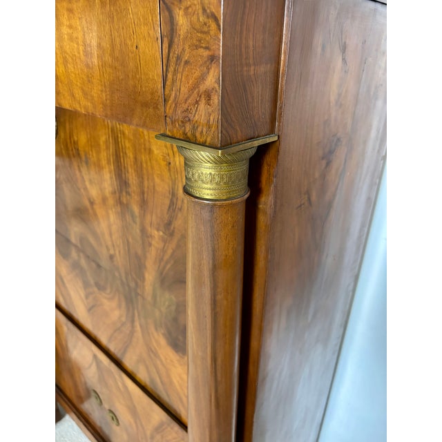 Large French Empire Walnut Secretaire, 1920 For Sale - Image 16 of 18