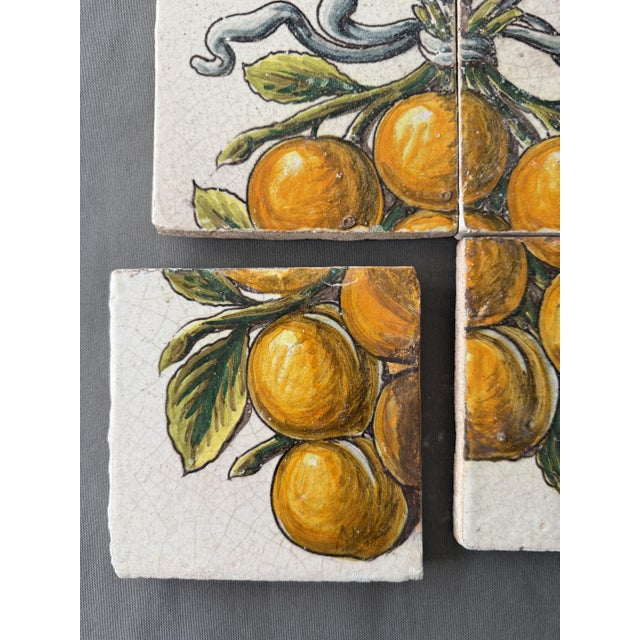 Mosaic of Tiles with Fruit Motif from Cerámica Sevilla, 1950s, Set of 4 For Sale - Image 6 of 7