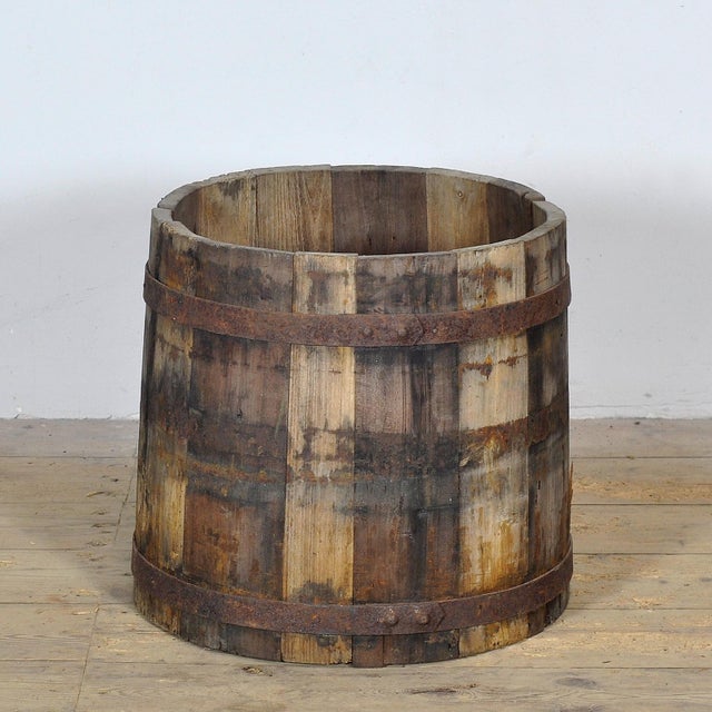 Brown Oak Storage Barrel, 1910 For Sale - Image 8 of 8