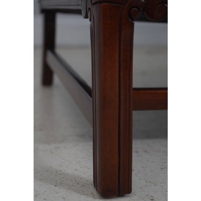 Blue Hancock & Moore Damask Upholstered Chippendale Sofa For Sale - Image 8 of 18