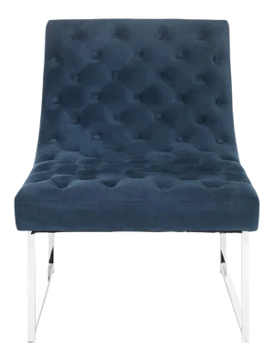 Velvet Tufted Accent Chair in Navy