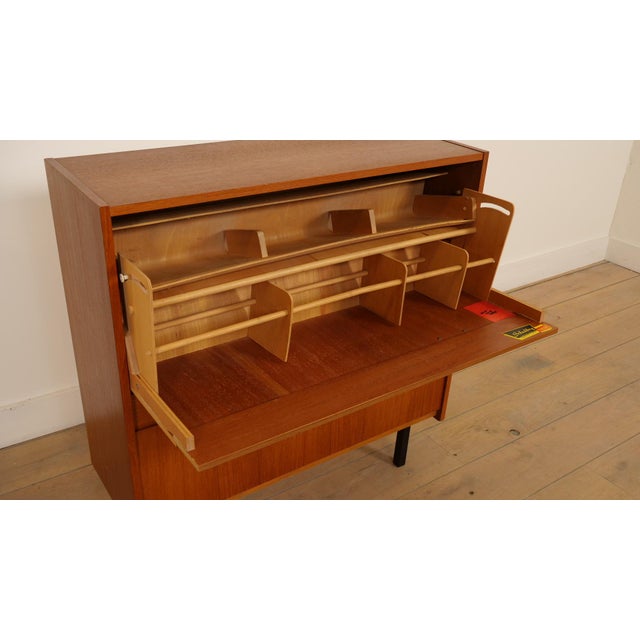 Brown Vintage Shoe Cabinet in Teak, 1960s For Sale - Image 8 of 12