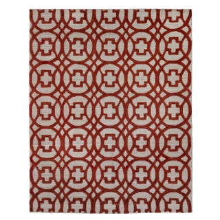 Wellington Rust/Gray Hand loom Wool Area Rug - 10'x14' For Sale