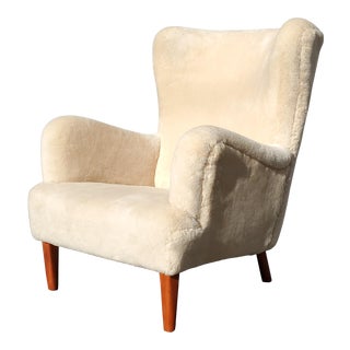 Attributed to Flemming Lassen by a.j. Iversen, Danish Cabinet Maker Wingback Chair For Sale