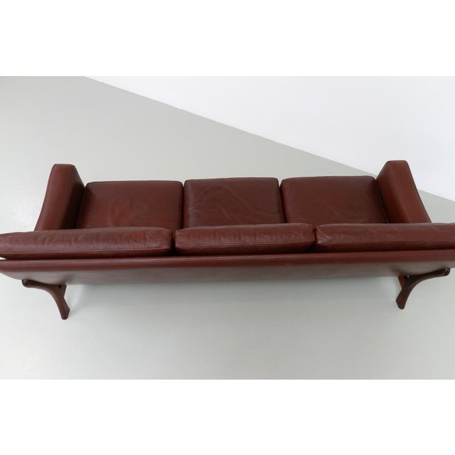 Danish Modern Leather and Rosewood Sofa from Eran, 1960s For Sale - Image 13 of 18