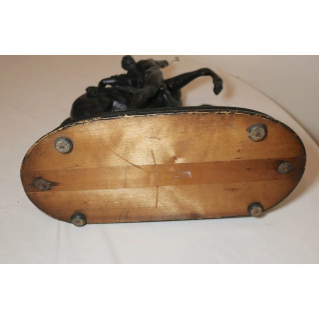 1930s Large Black Patinated Horse & Trainer Equestrian Metal Statue Sculpture For Sale - Image 12 of 12