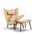 Wood Hans Wegner for Ap Stolen Ap19 Mid Century Papa Bear Chair and Ottoman - Pair For Sale - Image 7 of 16