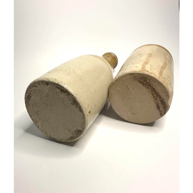 English Traditional Glazed Stoneware Ale Bottles, a Pair For Sale - Image 10 of 10