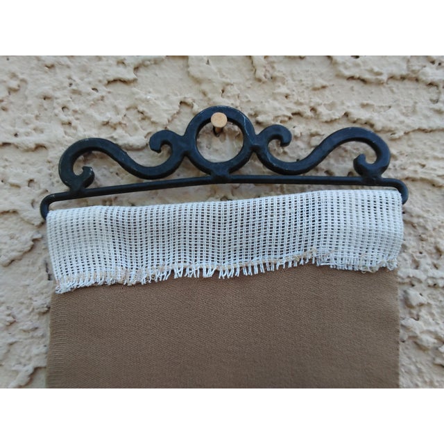 Green 1970s Needlepoint Bell Pull - Rural Scene With Building For Sale - Image 8 of 9