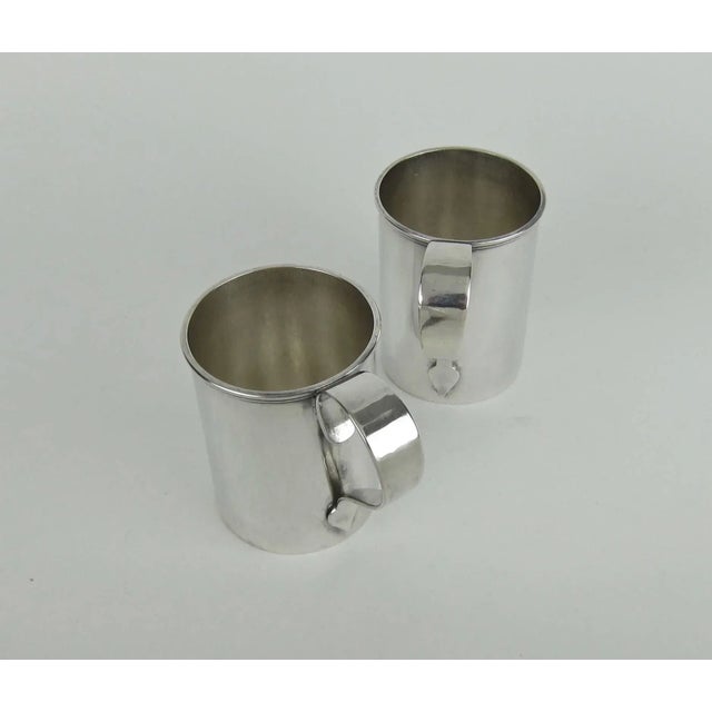 Metal American Sterling Silver Mugs by Marie Zimmermann - a Pair For Sale - Image 7 of 11