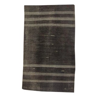 Vintage Gray Striped Kilim Rug - 6'8" x 11'4" For Sale