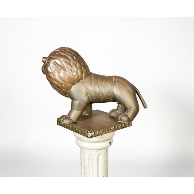 Brass Mid 20th Century Mexican Modernist Lion Sculpture For Sale - Image 8 of 10