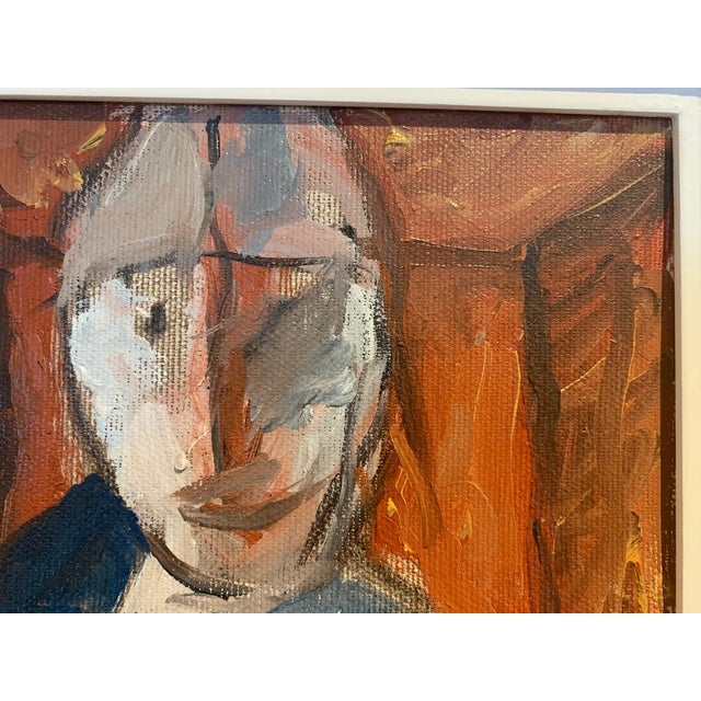 Late 20th Century Bruno Paoli "The Jole" Original Italian Modern Figurative Portrait, 20th Century Florence Italy Fine Art Painting, Oil on Canvas, 27.5x23.5" For Sale - Image 5 of 7