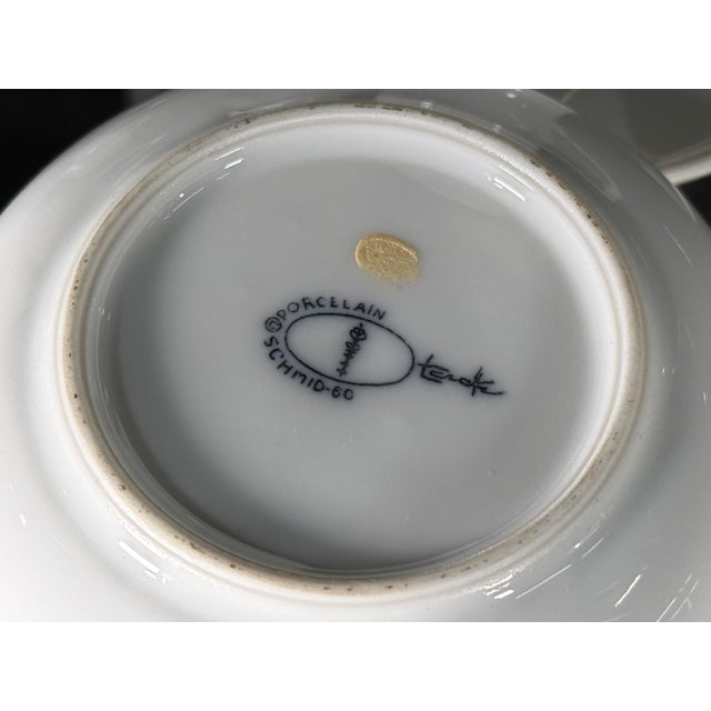 LaGardo Tackett for Schmid Porcelain Demitasse Espresso Cups and Saucers, 1960s - Set of 4 For Sale In Providence - Image 6 of 6