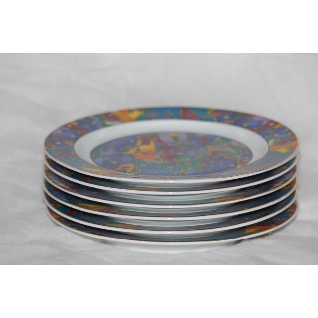 Postmodern Porcelain Dessert Plates, France, 1990s, Set of 6 For Sale - Image 3 of 18