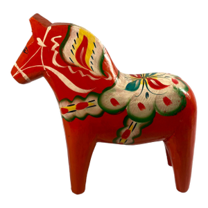 Vintage Dala Hand-Painted, Horse Sweden, 1960s