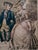 This pair of 1920s framed lithographs depict idealized 18th-century French Rococo courting and social scenes - titled "La...