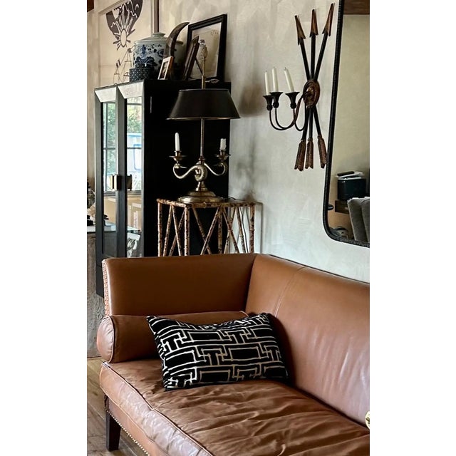 Mid-Century Modern Pair of Mid-Century French Chinoiserie-Style Bamboo Pedestals Stands For Sale - Image 3 of 9