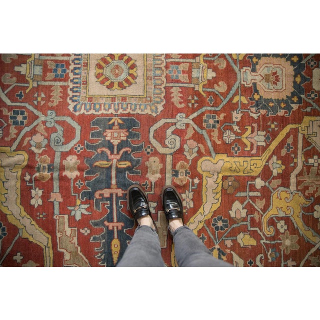 :: Squared center medallion with interior pinwheel stylized floral petals in alternating coloration. Dramatic oversized...