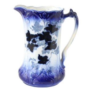 Antique English Flow Blue Ivy Jug