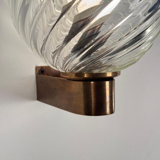 Spiral-Glass Wall Sconces attributed to Ercole Barovier for Barovier & Toso, 1940s, Set of 3 For Sale - Image 13 of 18