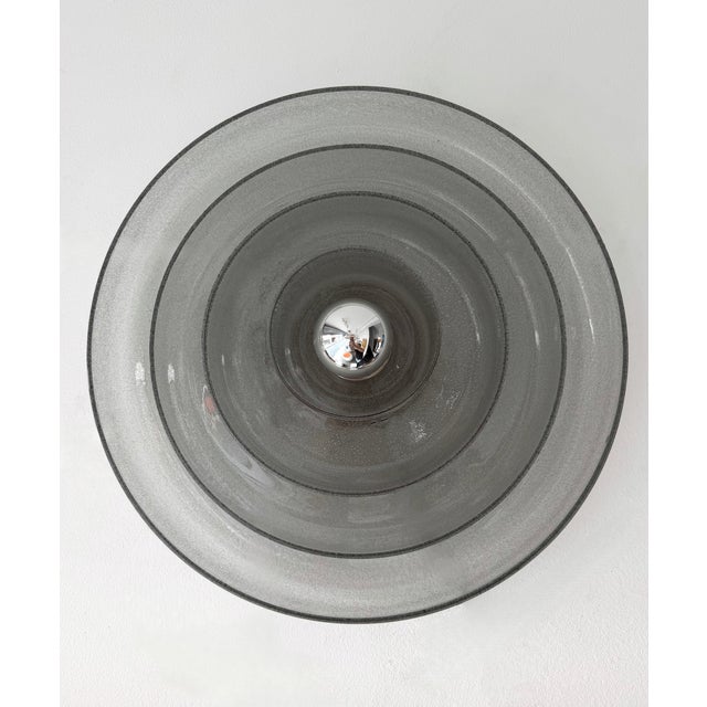 Rare Mid-Century Modern Space Age Pair of set of 2 wall lights lamps sconces in gray bubble Murano glass, by Carlo Nason...