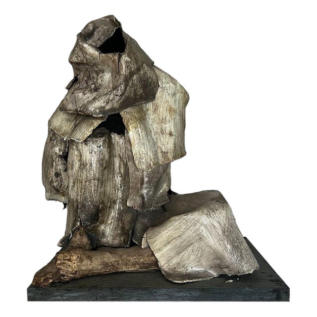 Belgian School Artist, Large Sculpture of Seated Figure, 20th Century, Ceramic For Sale