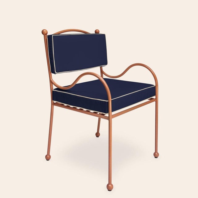 Blue Panarea Armchair in Spritz with Blue & Cream Upholstery by Ceraudo For Sale - Image 8 of 8