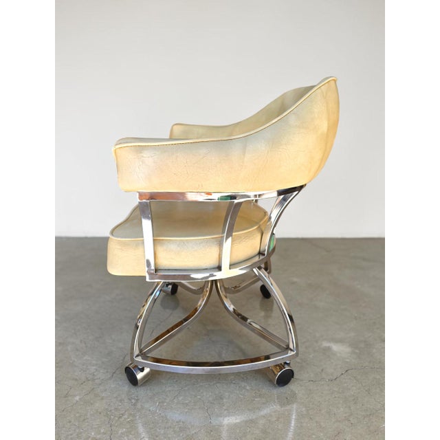 Milo Baughman Mid Century Rolling Dining Chairs For Sale - Image 4 of 9