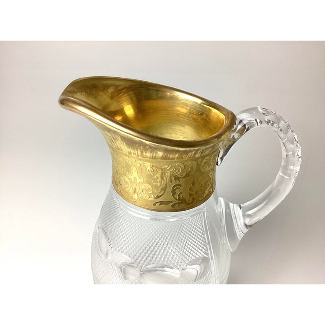1960s Moser Cut Glass Water Pitcher With Gold Trim For Sale In New York - Image 6 of 10