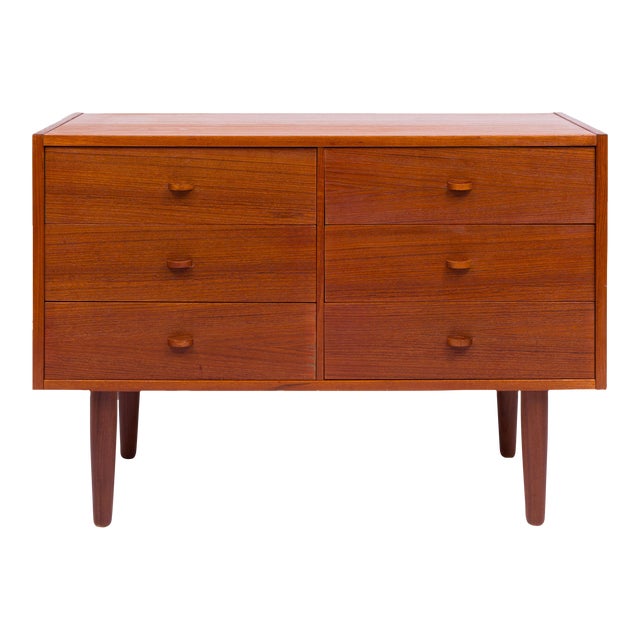 Vintage Danish Mid-Century Lowboy Six Drawer Dresser Storage Cabinet For Sale