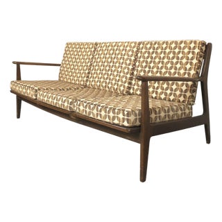 Mid-Century Three Seat Spindle Back Sofa For Sale