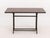 Gothic Style Oak Parquetry Patchwork Table, on pointed arch cast iron base. 28" H x 47" W x 23.5" D. Provenance: From a...
