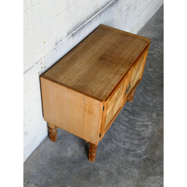 Henning Kjærnulf Oak Storage Cabinet With Parquet Doors Danish Mid-Century Modern 1960s For Sale - Image 4 of 11