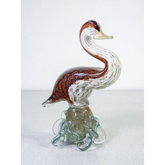 Brown Murano Blown Glass Duck Sculpture For Sale - Image 8 of 8