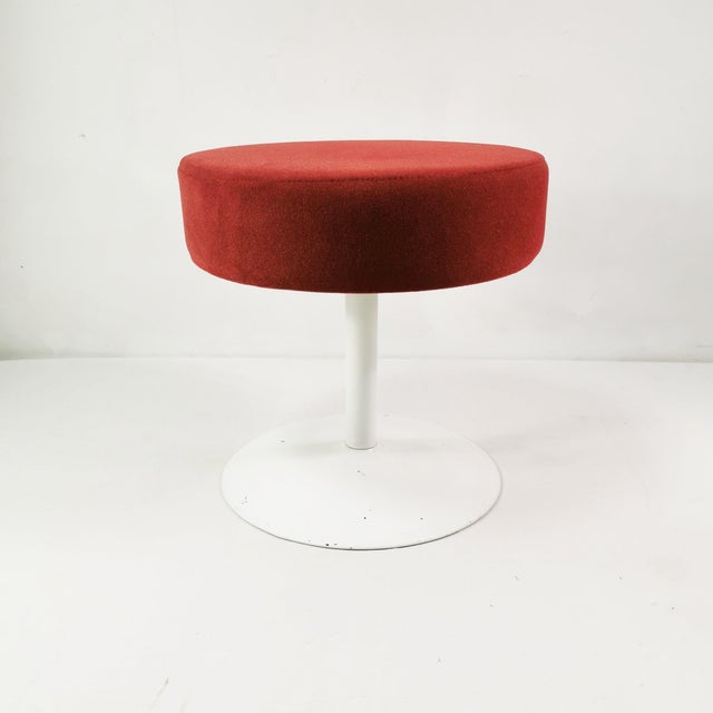 Vintage Space Age Stool in Fabric and Metal, 1970s For Sale - Image 9 of 10
