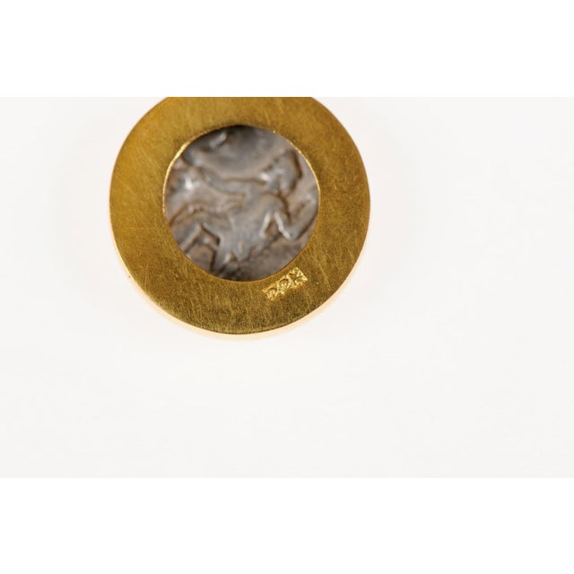 Gold Ancient Greek Drachm Pendant For Sale - Image 8 of 10
