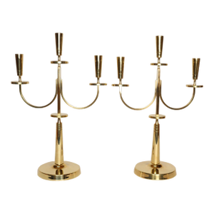 Pair of Vintage Brass Candelabra by Tommi Parzinger for Dorlyn Silversmiths