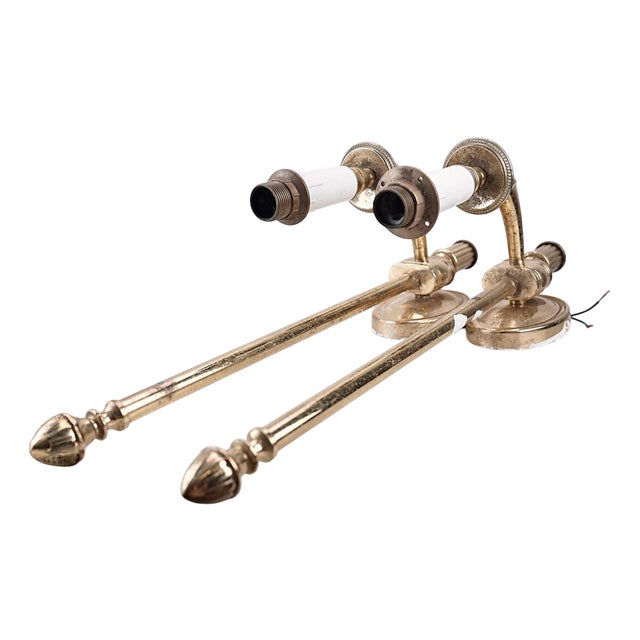 Vintage Brass Candelabra-Style Wall Light in Brass, 1970s For Sale