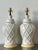 Vintage Glazed Ceramic Trellis Lamps - A Pair For Sale - Image 9 of 12