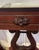 Victorian Antique American Empire Style Mahogany Lyre Parlor Tables With Distinct Italian Marble Tops - A Pair For Sale - Image 3 of 10