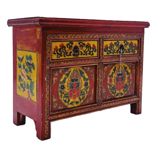 Tibetan Bedside Tables, 1980s, Set of 2 For Sale