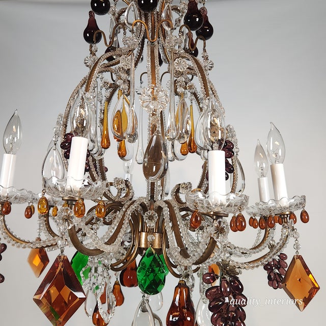 Gold Venetian Ended Fruit Chandelier For Sale - Image 8 of 11
