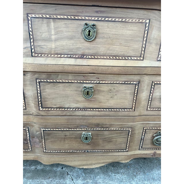 French 19th Century Louis XVI Bleached Walnut Marble Top Commode For Sale - Image 6 of 12