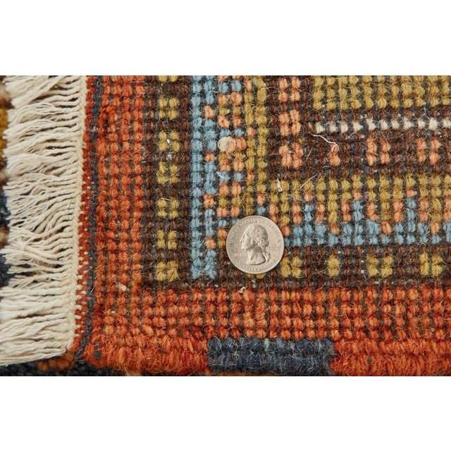 Tribal Pumpkin Orange Vintage Caucasian Kazak Rug For Sale - Image 10 of 13