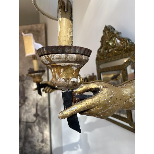 Pair of 18th Century Italian Arm Sconces For Sale - Image 4 of 7