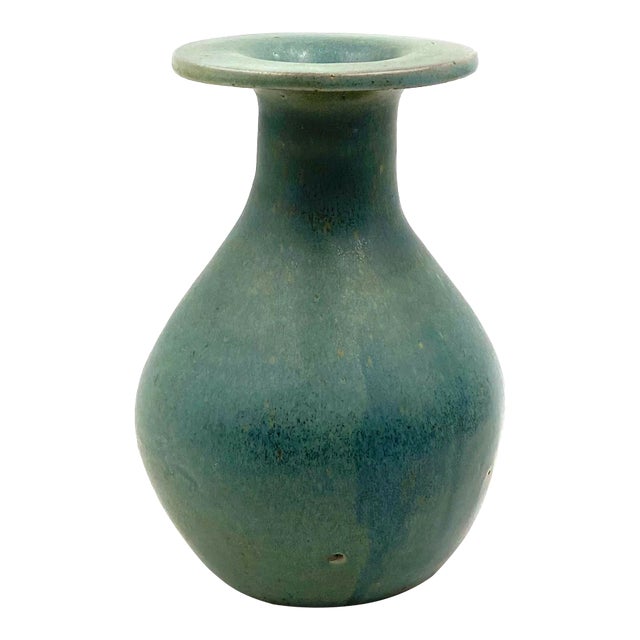 Midcentury Light Blue Ceramic Vase, France 1960s For Sale