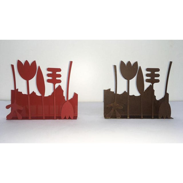 Red Painted Metal Piccolo Eden Sculpture by Annamaria Gelmi, 1980 For Sale - Image 11 of 18