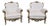 Early 20th Century Pair Italian Rococo Style Giltwood Armchairs Cream Colored Muslin Fabric For Sale