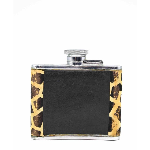 Vintage Metal and Fabric Liquor Flask with Leopard Motifs, 1970s For Sale - Image 3 of 6